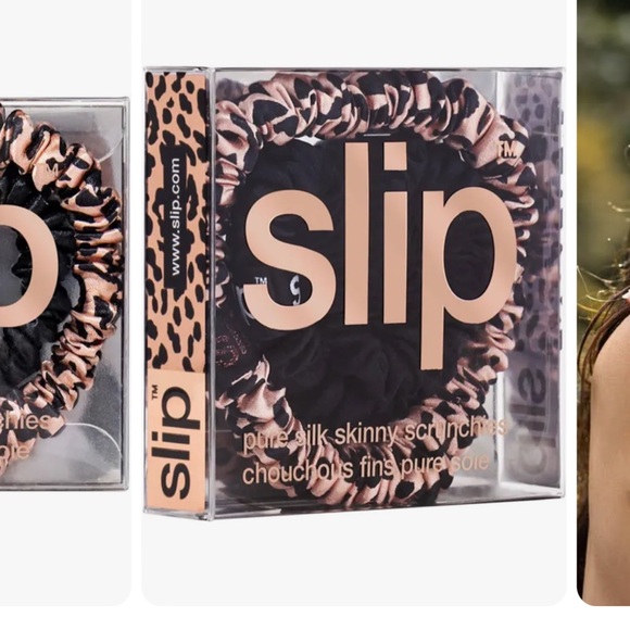 New! Slip Silk Skinny Hair Ties Set Of Two Scrunchies Anti-Breakage & Crease - Picture 2 of 4